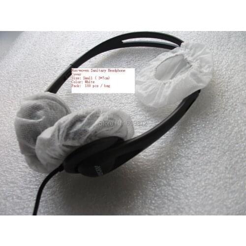 Linhuipad Replacement Non-woven Sanitary headphone covers ,Small Size , 7cm diameter, White , 500 pcs / lot