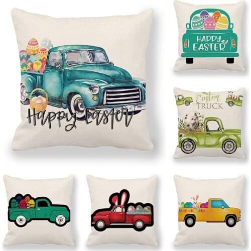 Linen Pillowcase Car Pattern Pillow Cover for Home Decor Living Room Decoration Cushion Cover Sofa Decoration Cushion Cover