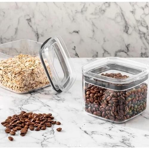 Miazze Square Supplies Storage Container Transparent Legumes Box pcs set 700 ml