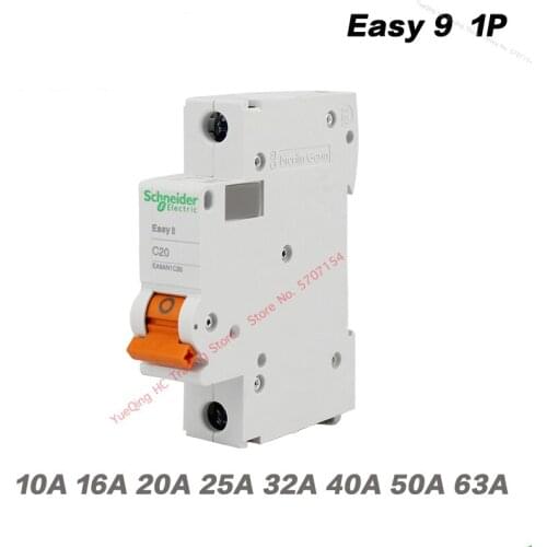 Schneider Electric Miniature Circuit Breaker EASY9 AN1C16 Series 1P AC 16A 20A 40A Air Switch Single-stage Open Circuit Breaker