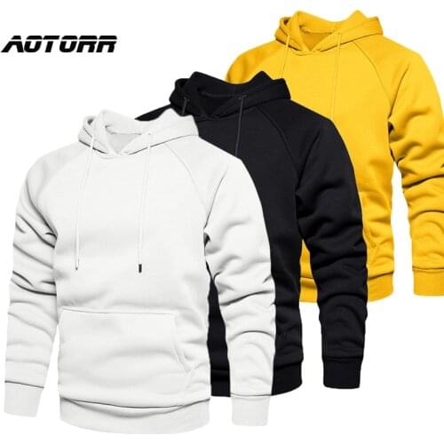 Fashion Solid Color Sweatshirt Mens Hoodies 2021 Autumn Loose Male Hooded Sweatshirts Mens Hip Hop Streetwear Hot Sale Clothes