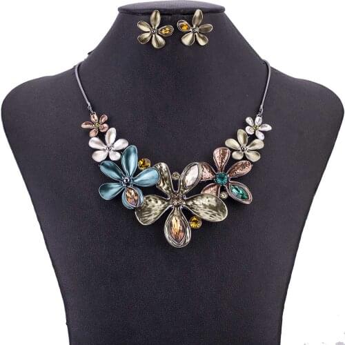 MS1505047 Fashion Bridal Jewelry Set Flower Design Spring Colorful Metal Pendant High Quality Lead&Nickle Free Party Gifts