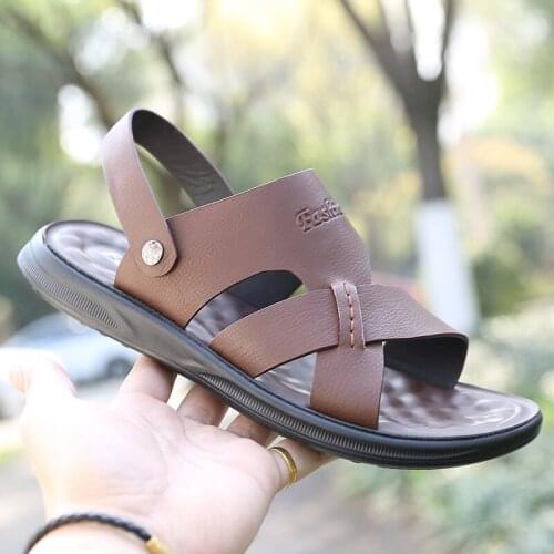 Mens New Summer Mens Open-toed Sandals Fashion Trend Beach Shoes Slippers Mens Sandals Mens Sandals Summer Leather Sandals