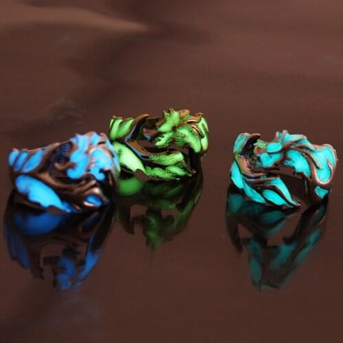 1 Pcs Men Dragon Ring Circle Finger Hoop Luminous Glow in the Dark Gift Jewelry H9