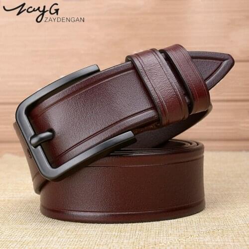ZAYG Mens Cow Genuine Leather Strap 3 Colors Belts For Men Male accessories designer girdle mens belts luxury fashion jeans
