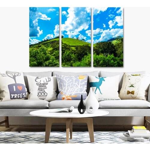3 pcs KITs Canvas Painting Modern Blue Sky and White Clouds Scenery Home Decoration Living Room Bedroom Wall Decor Picture
