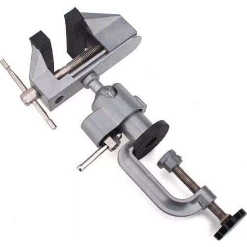 360° Table Swivel Vise Woodworking Universal Clamp-on Table Bench Vise Rotating Drill Stand Hobby Use Diy Metal Working Tool