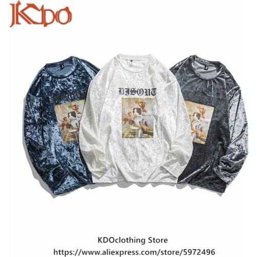 2021 New Srrival Mens T-shirt Llong-Sleeved Cat Funny Print Clothes Coral Fleece/Velvet Top Ffashion Simple Style oversized 5XL