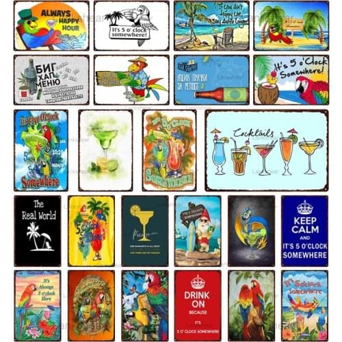 Lankshear Retro Tin Signs Beach Summer Metal Signs Art Metal Painting Plaque Wall Art Home Garden Room Vintage Decoration