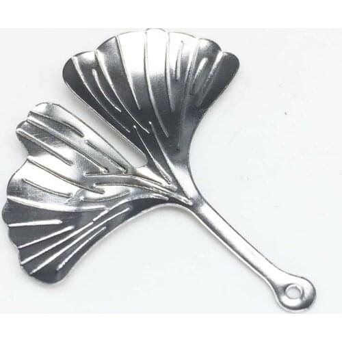 10pcs/lot 29*25mm Stainless Steel Filigree Ginkgo Leaf Charms for DIY jewelry making Wholesale