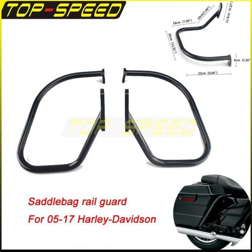 7/8 " (22mm) Saddlebag Guard Highway Crash Black Bar Softer Leather SaddleBag 05-17 For Harley-Davidson FLSTN-Softail Deluxe