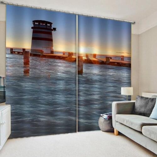Nature scenery seaview curtains 3D Window Curtains For Living Room Bedroom Customized size