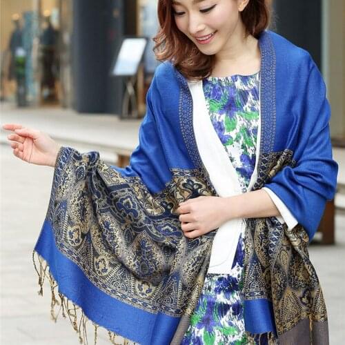 Vintage Scarf Female Autumn Winter Design Brand Women Big Size Travel Schal Neckerchief Ethnic Blanket All-match Explosion