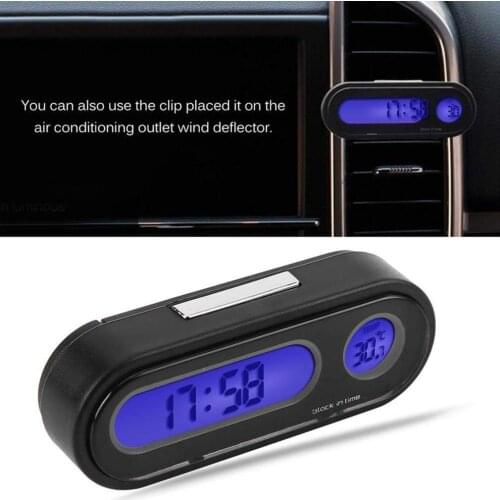 Car-Styling 2 in 1 Car Automobile Digital Clock Auto Watch Automotive Thermometer Hygrometer Decoration Ornament Clock In Car