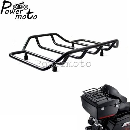 Motorcycle Black Tour Pack Top Rails Tour Pak Luggage Rack and Mounting Hardware For Touring Chopped Razor Tour Pak 53665-87