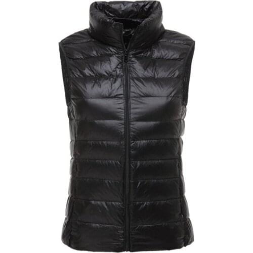 WSYORE Plus Size Sleeveless Duck Down Short Jacket New Women Vest Ultra Light Jacket Women Slim Down Coat Female NS800