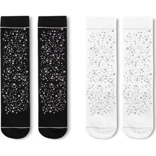 Women Mens Moisture Wicking Cotton Crew Socks Reflective Athletic Sports Work Boot Hiking Workout Training Socks