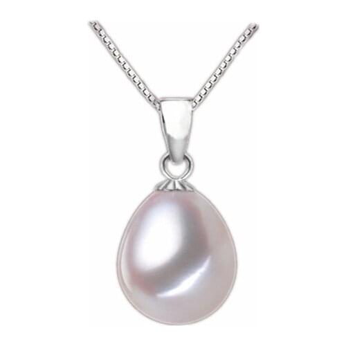 MINI S925 Sterling silver 8-9mm real natural Water drop pearl Pendant Fashion Necklace Pendant For women Free shipping