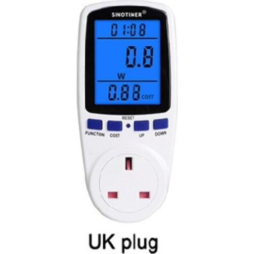 Power Meter Plug LCD Display 7 Display Mode Wattmeter Energy Consumption Monitor