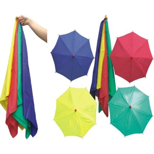 1 set Silk to Four Umbrellas Magic Tricks Scarves Magia Stage Illusions Gimmick Prop Funny Mentalism Magician Classic Toys