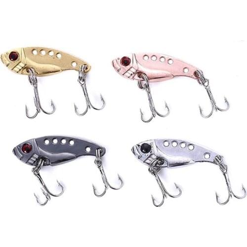 3D Eyes Metal VIB Fishing Lure Bass Crankbait Fishing Spinner Blade Golden