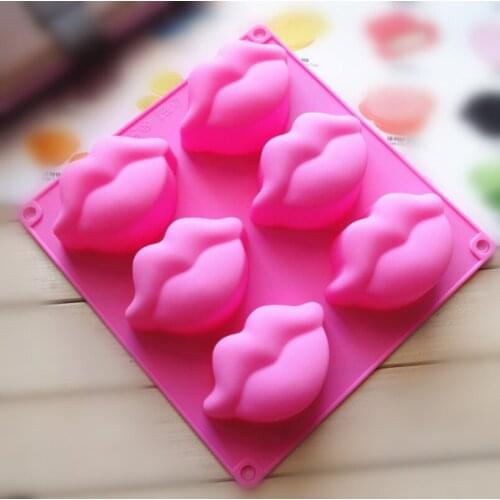 1pcs 6Holes Full Lips Food Grade Silicone Cake Mold/Chocolate Mold/Ice Mold etc. DIY Mould