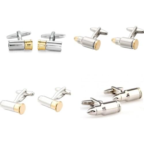 10pairs/lot Copper Warhead Cufflinks Plating Bullet Cuff Links Mens Jewelry Accessory Wholesale
