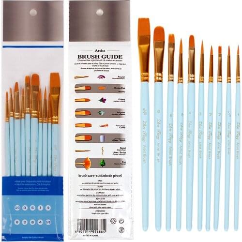 10Pcs/pack Paint Brushes Set Painting Art Brush for Acrylic Oil Watercolor Artist Professional Painting Kits Drawing Brushes