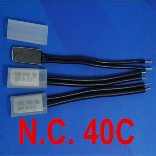 100 pcs/lot) 40C KSD9700 Normally Close Thermostat, Temperature Switch, NC 40Celsius, Bimetal Disc