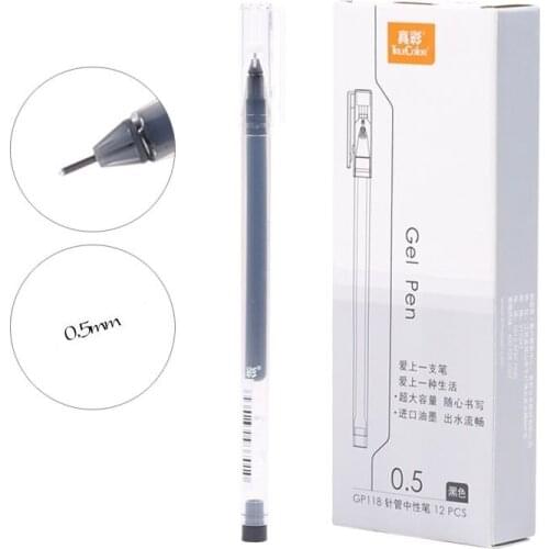 12pcs Classic Gel Pen 0.5mm Sign Pen Smooth Black Blue Red Ink Color Pens For Writing Stationery Office School Supplies H6087