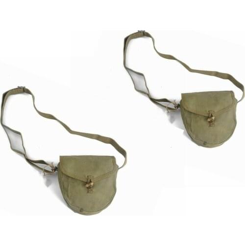 2PCS SURPLUS VIETNAM WAR PERIOD CHINESE DRUM MAG ARMY AMMO POUCH High Quality SOLDIER MILITARY WAR collect