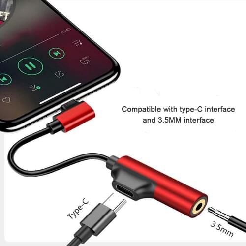 2 In 1 Usb Type C Adapter Charger Audio Cable Type-C To 3.5mm Jack Headphone Aux Converter for Samsung Note9 Xiaomi HTC Huawei