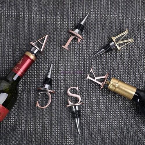 200pcs Bottle Plug Wine Stoppers Stainless Steel Letters Wine Stopper Silicone Reusable Wine Beverage Bar Accessories Wine