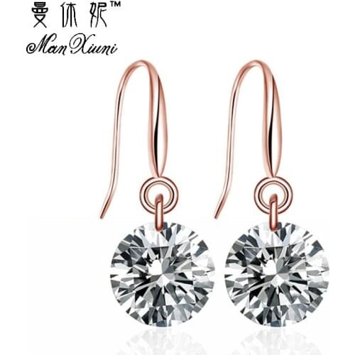 3 Piece/Lot Women Jewelry 2017 Fashion Handmade Stud Earrings in Copper with AAA Round Simulated Crystal For Women Jewelry