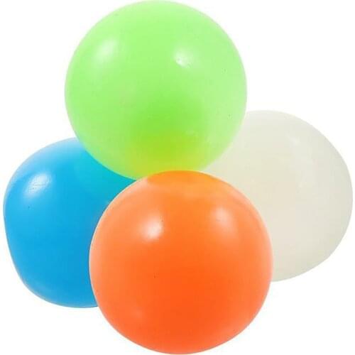 4.5cm Luminous Balls High Bounce Glowing Stress Ball Sticky Wall Home Party Decoration Kids Gift Anxiety Toy Glow in the Dark