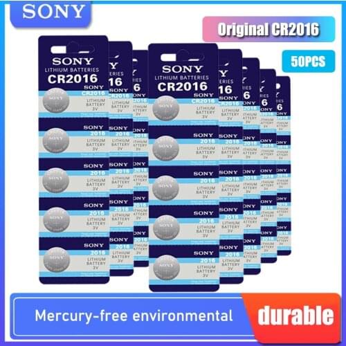 50PCS Brand New SONY CR2016 Button Cell Battery 3V Lithium Batteries CR 2016 for Watch Remote Toy Computer Calculator Control