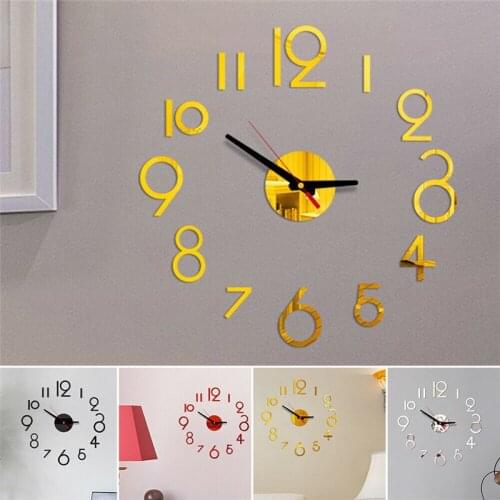 3D Acrylic Decorative Wall Clock Mirror Wall Stickers Fashion Living Room DIY Home Decoration Clocks Sticker