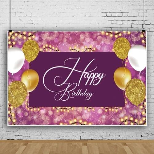 Sparkling Purple Pink Theme Balloons Background for Portrait Photography Birthday Decors Backdrops Photocall Studio Accessories