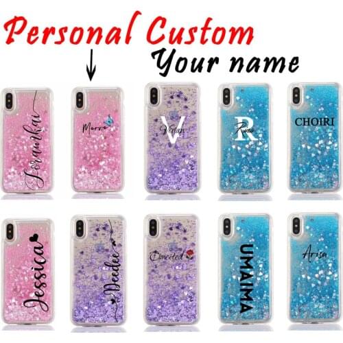 Personalized Custom Glitter Liquid Quicksand Phone Case for iPhone XS MAX Cases for iPhone11 XR 6 6S 7 8Plus promax Name DIY Hot