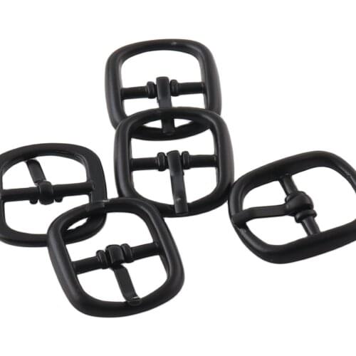 20pcs Black Belt Buckle,Small Belt buckle,Fasteners Strap Buckle,Square Center Bar Buckles Bag Luggage Shoes Watch Straps