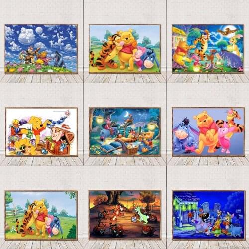 Dinsey Cartoon Anime Canvas Painting Winnie The Pooh Poster and Prints Wall Art Pictures for Halloween Kids Room Home Decoration