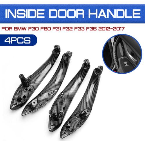 For BMW F30 F80 F31 F32 F34 F35 2012-2018 Car Carbon Fiber Pattern Inner Door Handle Trim Panel Handle Interior Door Handles