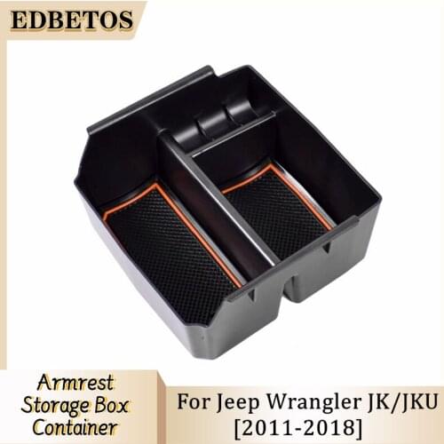 Car Central Armrest Box Car Center Console Armrest Box Glove Box Secondary Storage For Jeep Wrangler JK/JKU 2011 2012 2013 -2018