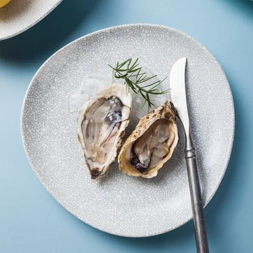 Ceramic Western Dish Cake Dessert Snack Tray Triangle Fruit Salad Plate Matte Irregular Disk European Style Seafood Disc 1Pcs