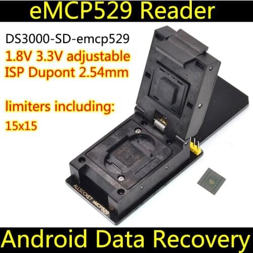 BGA529 Package Reading + Writing Adapter eMCP529-SD Socket for Samsung Galaxy Note4 N910 SM-N910F N915F N910P Memory FBGA529 IC