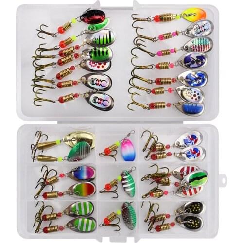 Metal Composite Rotating Sequins 31 PCs Set Long-range Road Sub-bait Composite Iron Piece Fishing Gear Accessories Fishhooks