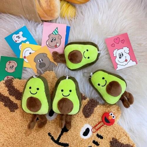 Cartoon Fruits Soft Mini Kawaii Plush Keychain Doll Toys Stuffed Toy Avocado Plush Toy For Girls Boys Doll Pendant Toys 13cm