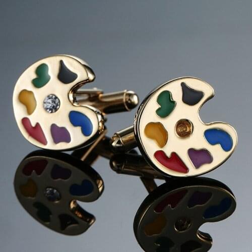 Mens Cufflinks brand new high quality fashion jewelry palette Cufflinks artist business suit pin gift