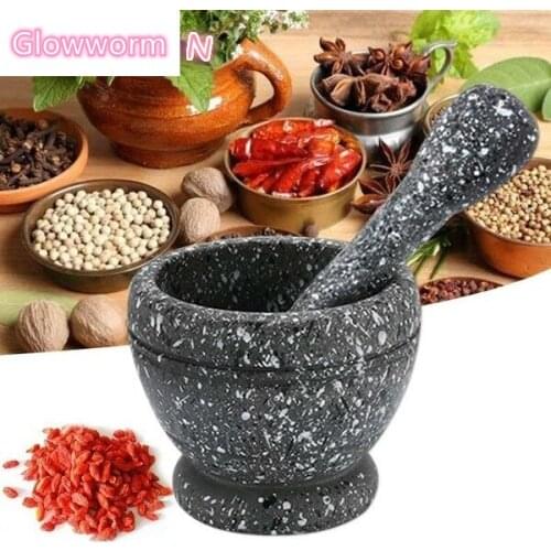 Resin Mortar Pestle Set Garlic Herb Spice Mixing Grinding Crusher Bowl Restaurant Kitchen Tools