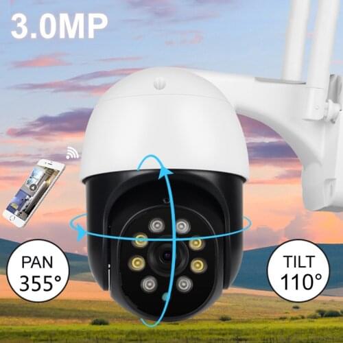 Outdoor WiFi Camera 3.0 MP Security Surveillance IP Camera Two-Way Audio Motion Tracking Detection IP66 Waterproof Wi-Fi IP Cam